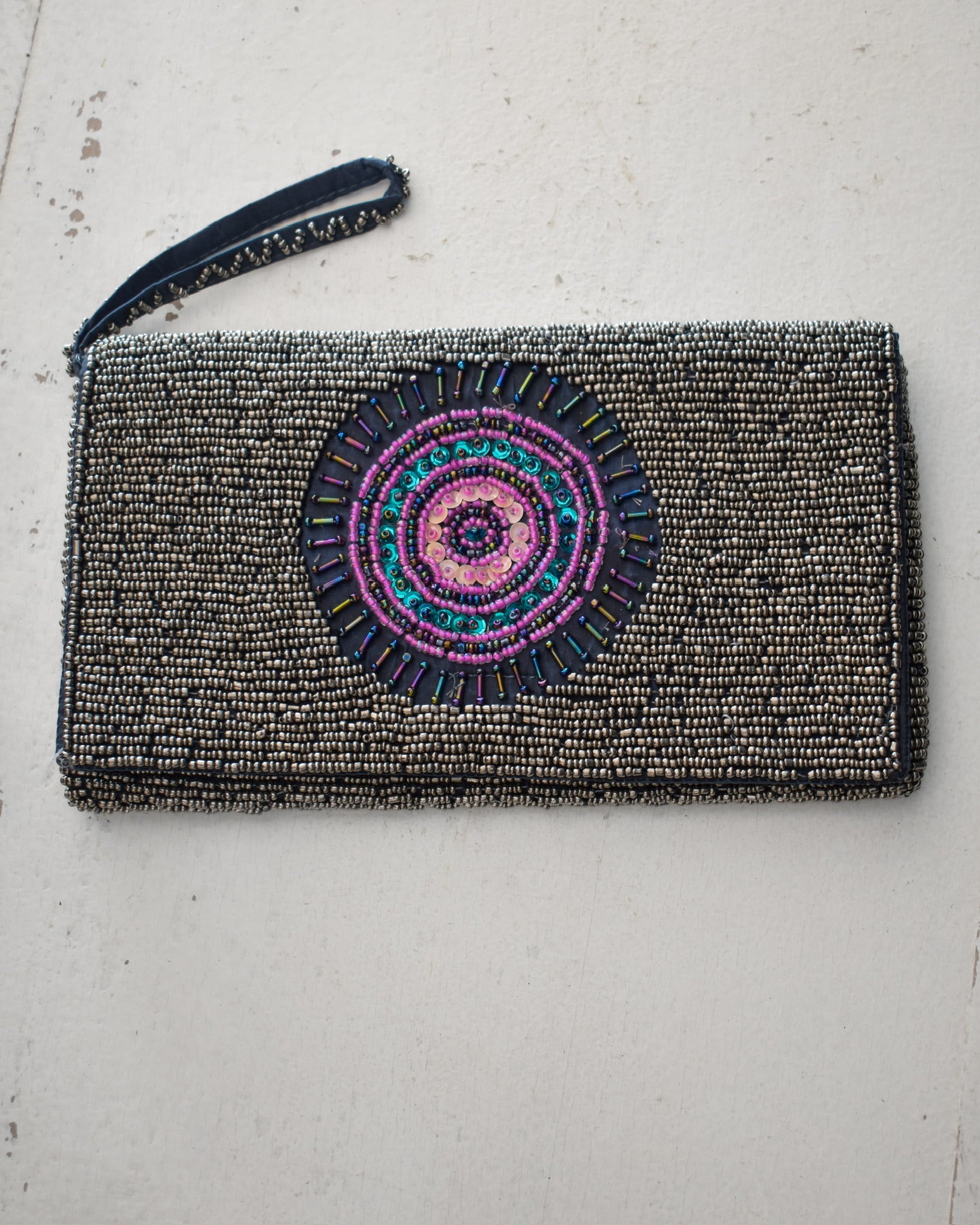 Lune Beaded Clutch Purple