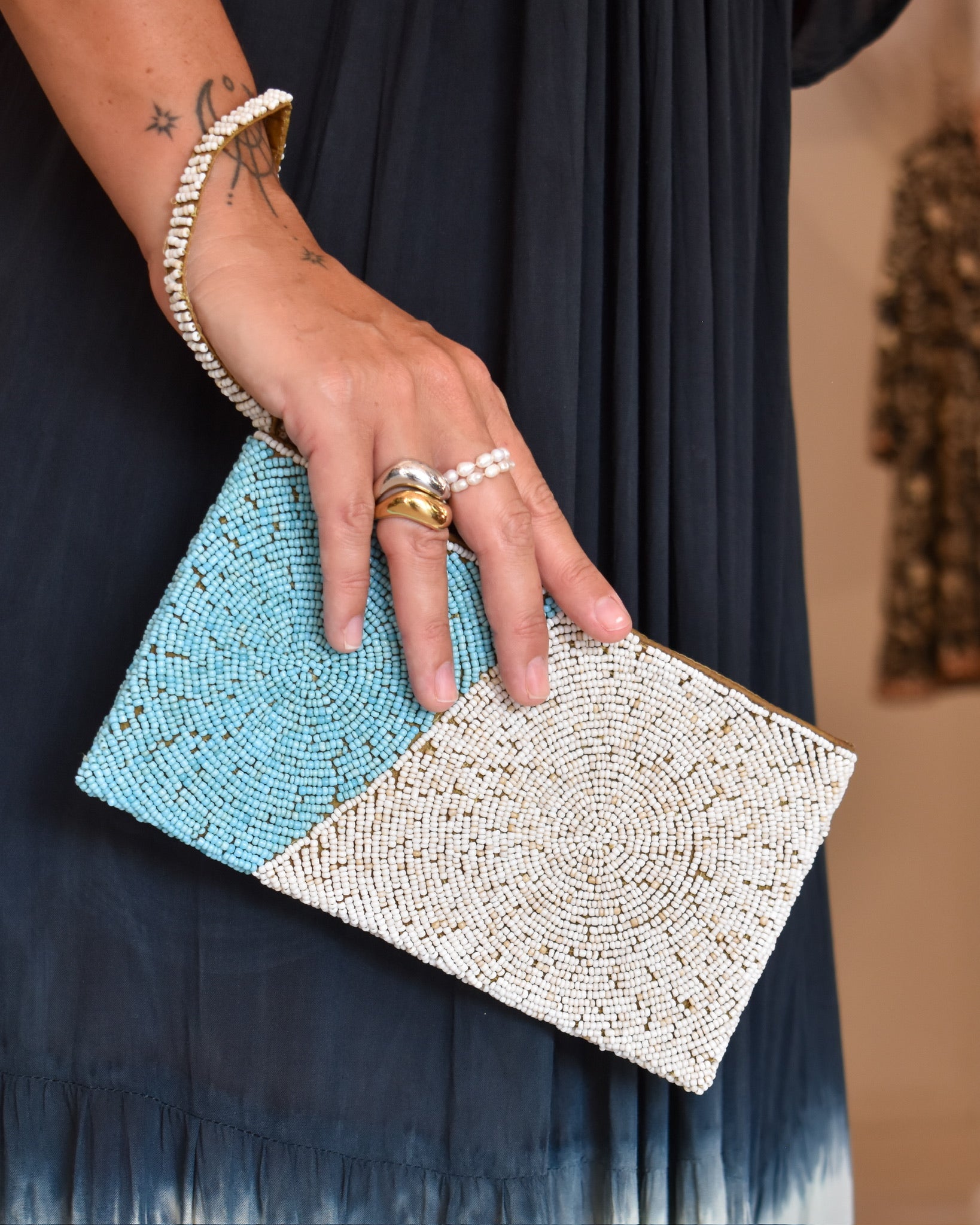 Reef Beaded Clutch