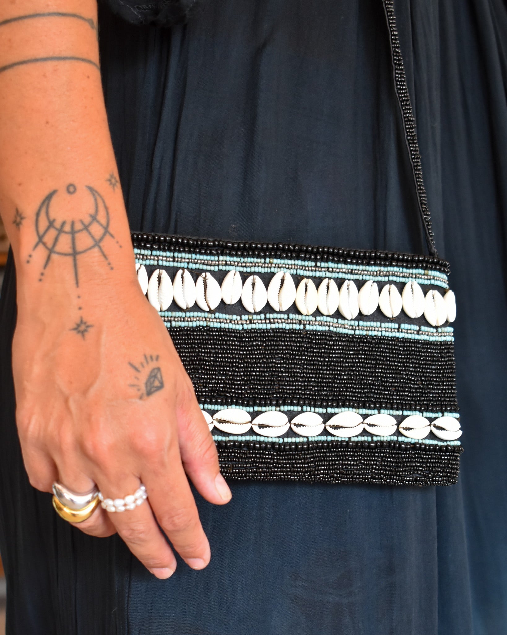 Cowrie Luxe Beaded Clutch