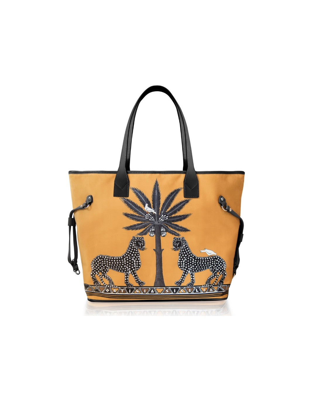 Velvet Tote Bag Gattopardo | Gold | Ortigia