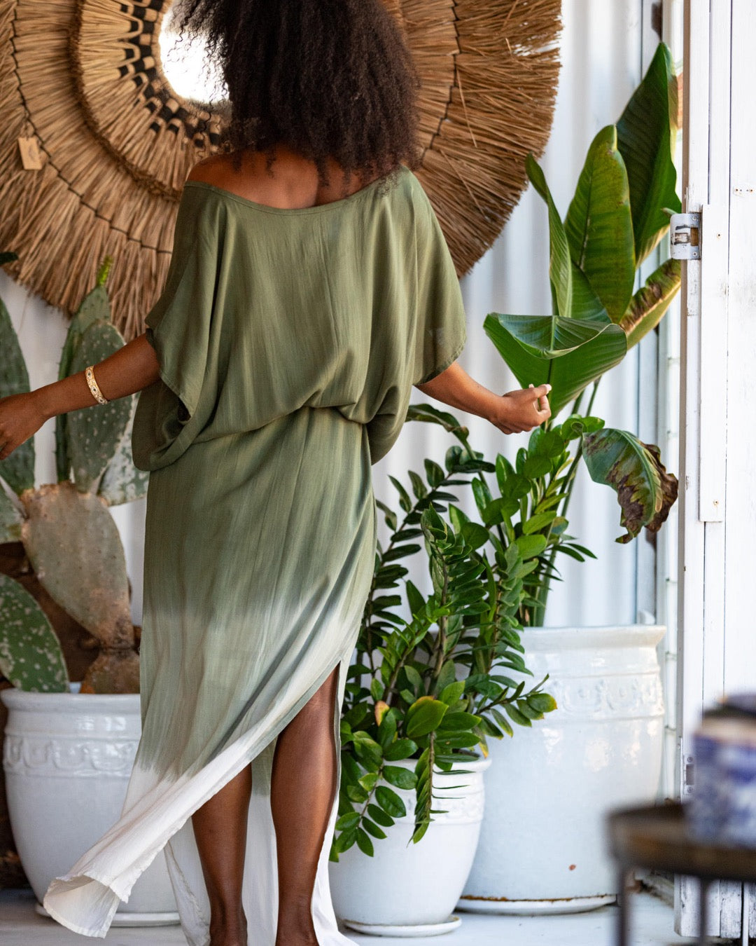 Sunset Ombré Maxi Dress Khaki