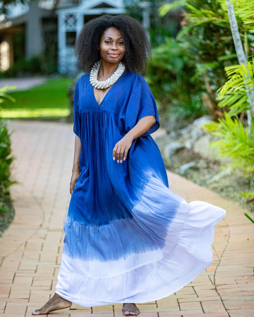 Barefoot Ombré Maxi Dress Navy