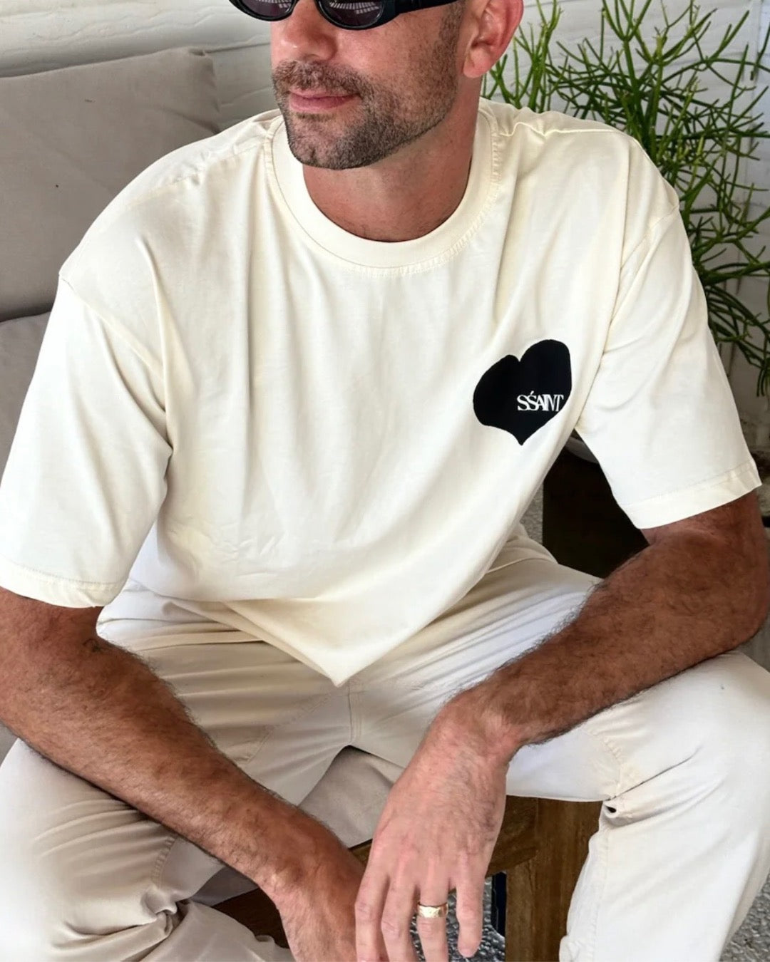 SŚAINT Heart Tee's Cream