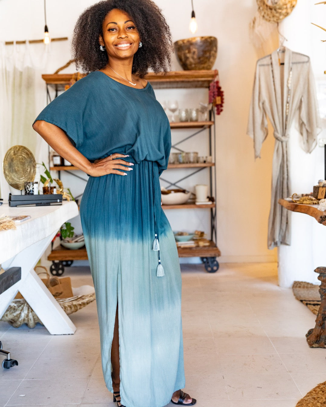 Sunset Ombré Maxi Dress Teal